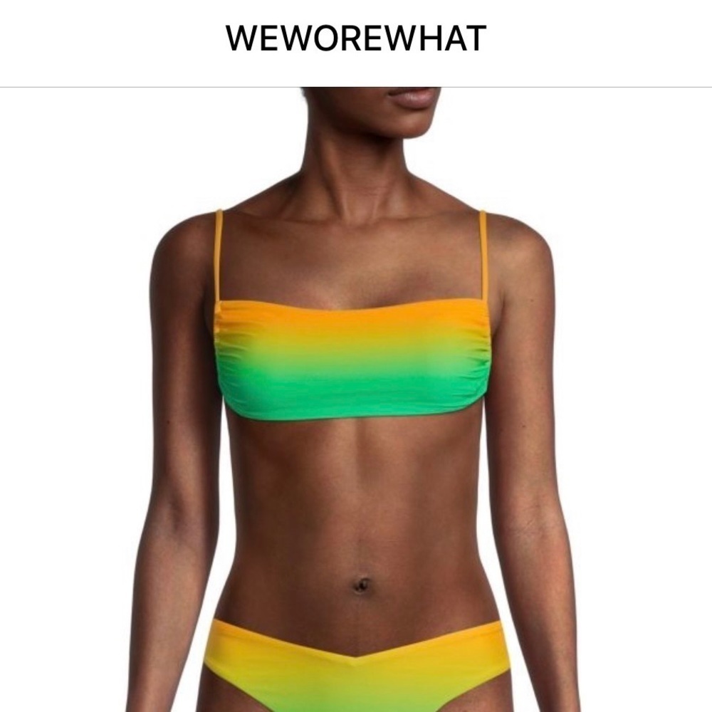 WEWOREWHAT Bikini Top Bright Green XS Leigh Top Only